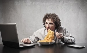 Employee eating at their desk  requires extra cleaning